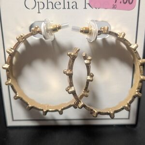Gold Studded Hoop Earrings